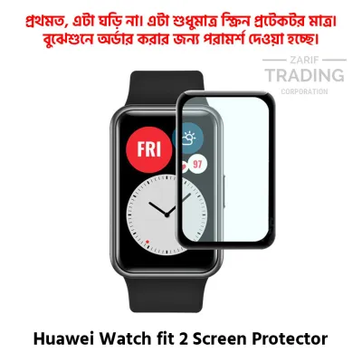 Huawei Watch Fit 2 Screen Protector Full Coverage HD Clear Ultra Thin Scratch Resistant Protective Watch Film